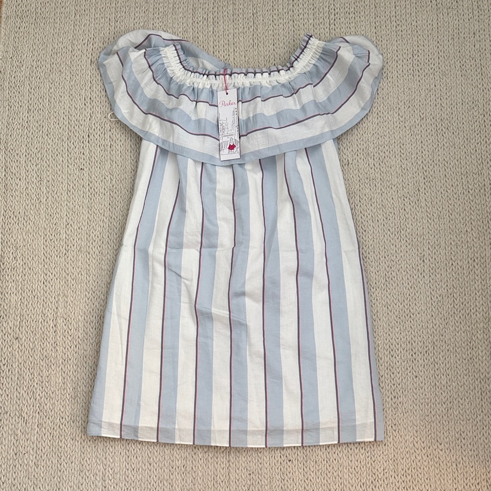 Parker Mini Dress Blue White Pink Stripes Small. Similar to vineyard vines